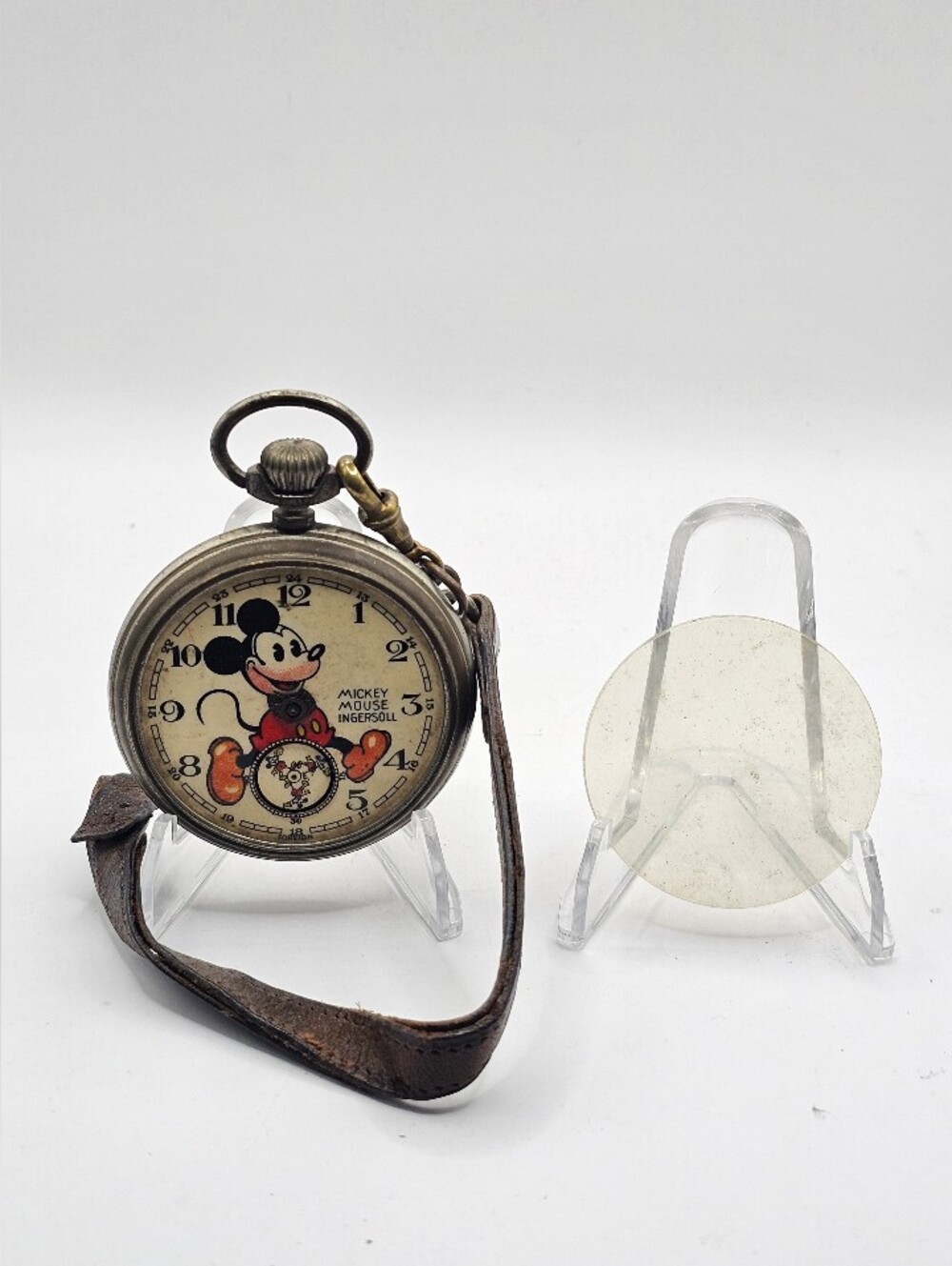 Ingraham British 1930s 1st Edition Bearded Mickey Mouse Pocket Watch